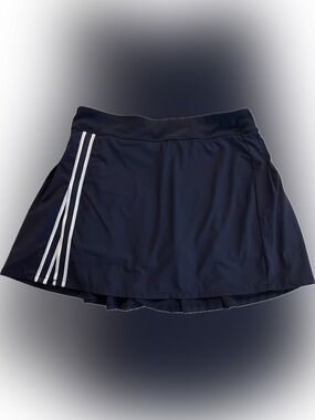 Women's Navy Athletic Skort with White Stripe Accent